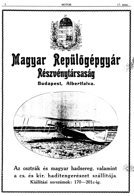 MARE hírdetés „A motor” V. évf. 17. számából 1917 ápr.29. (Albertfalvi Múzeum) 